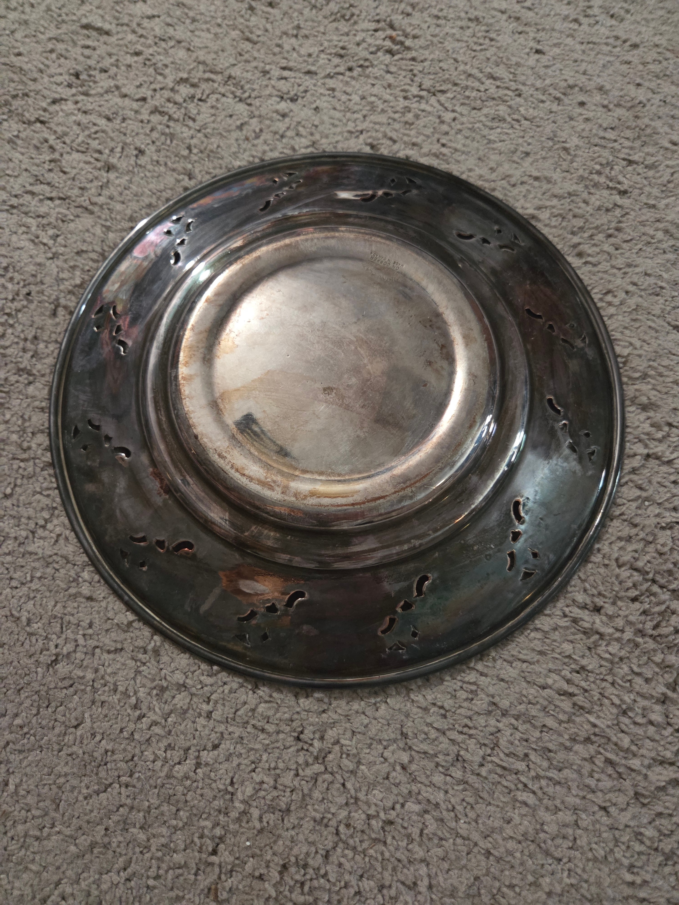 Vintage Silver-Plated Footed Bonbon Dish, Detailed Floral Rim 9" - photo 2