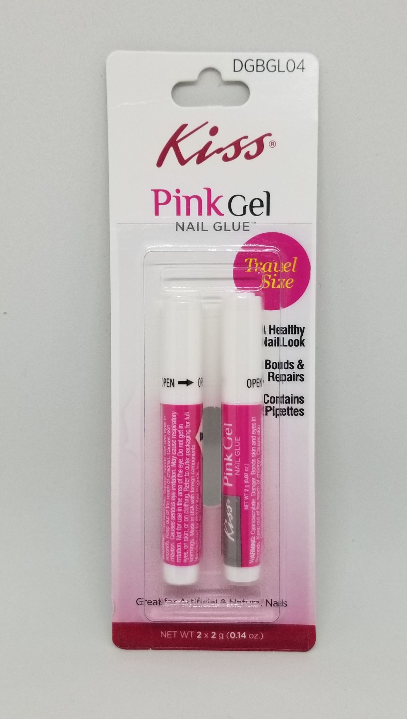 Kiss Pink Gel Nail Glue - Travel Size
