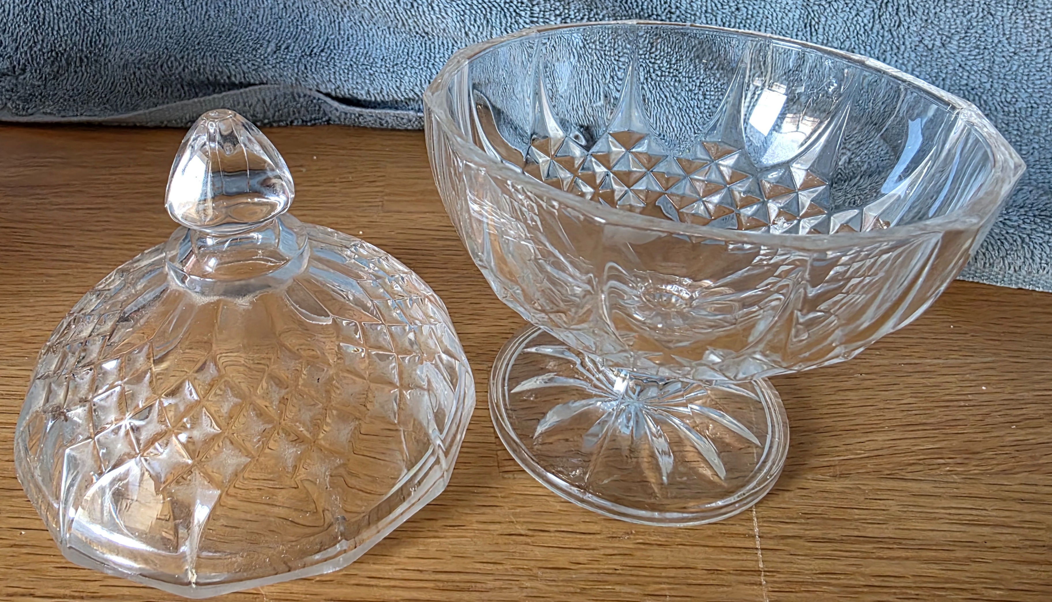 Glass Footed Candy Dish with Lid - photo 3