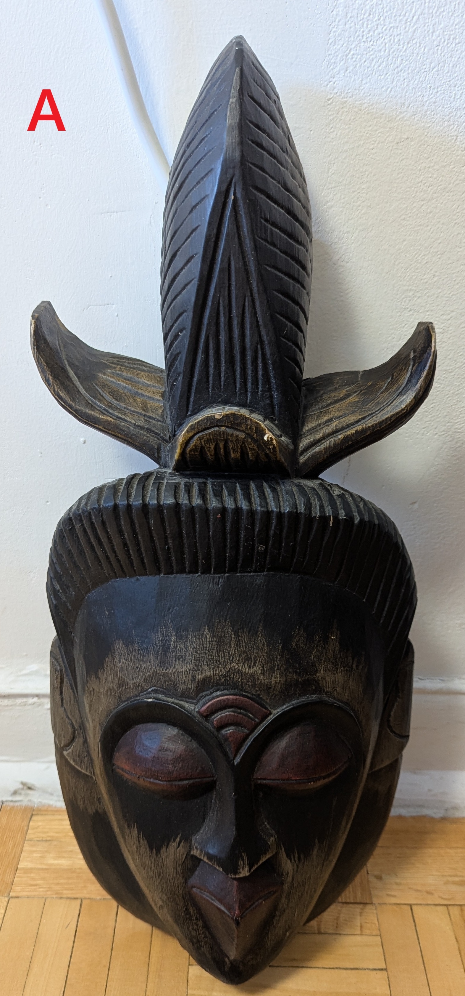 Antique Vintage African Hand-carved Wood Statue, Mask, Faces - photo 2