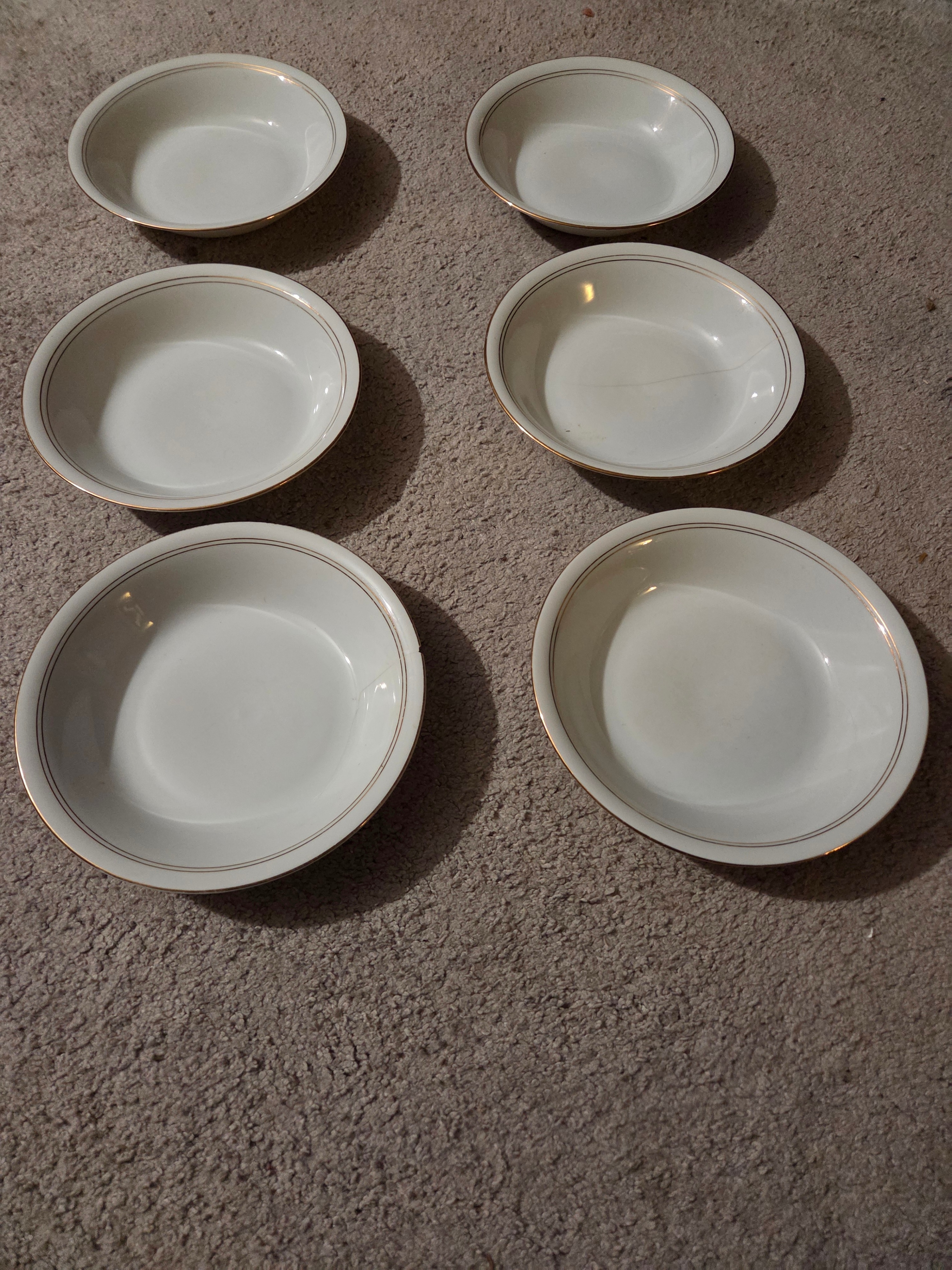 Vintage 7 Pc Bohemia Czechoslovakia Porcelain 8" Serving Bowls