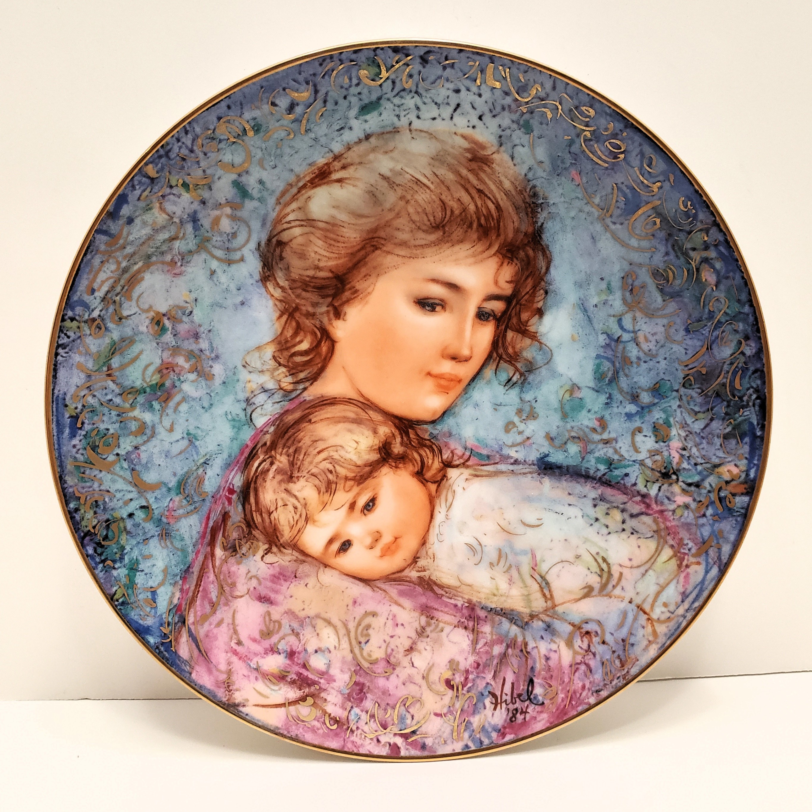 Abby and Lisa by Edna Hibel Mother’s Day Collector Plate