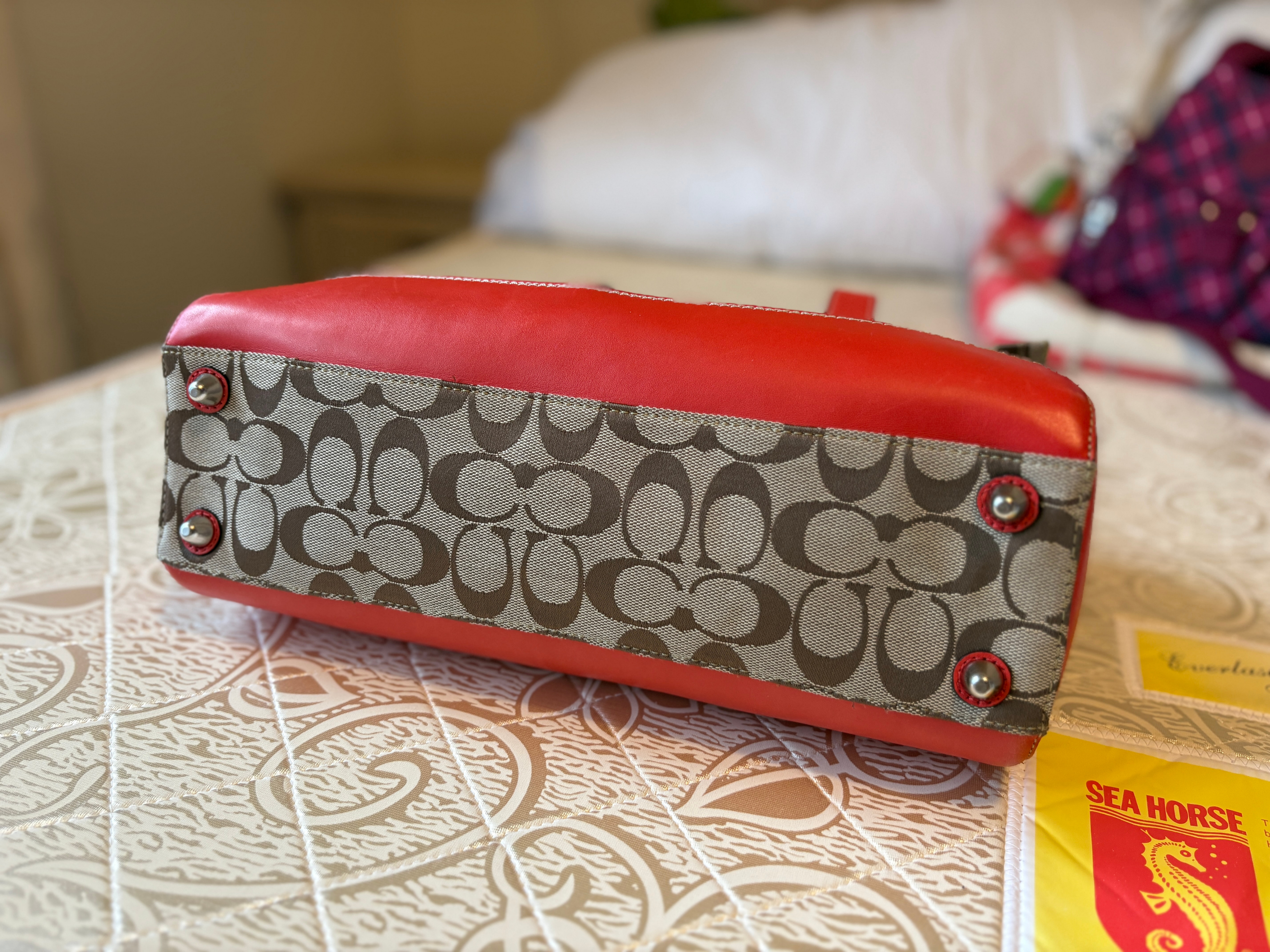 Coach Hampton Signature C Red Satchel - photo 3