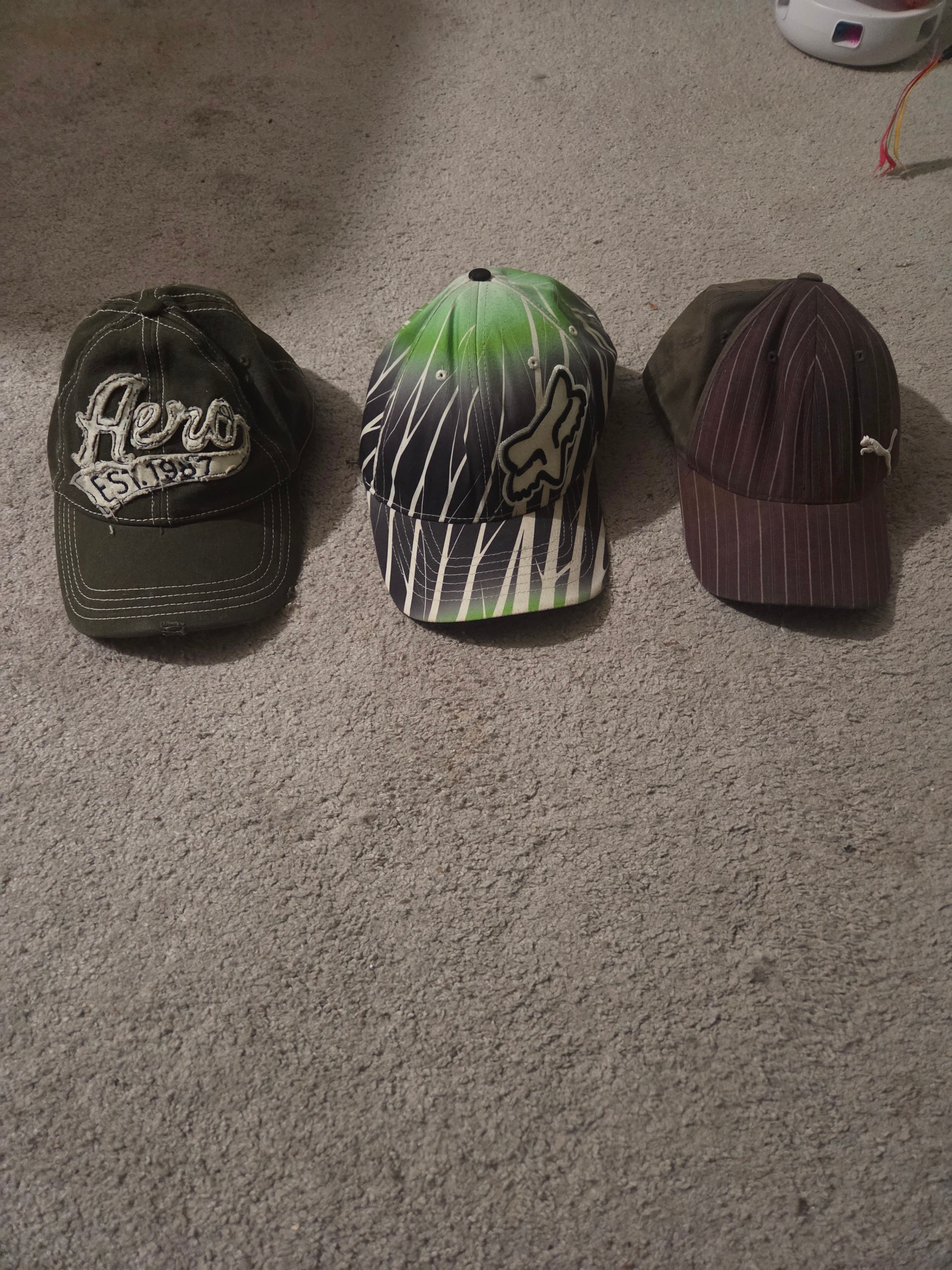 3-Pack Branded Hats: Puma, Aeropostale, Neon Flexfit (Like New)