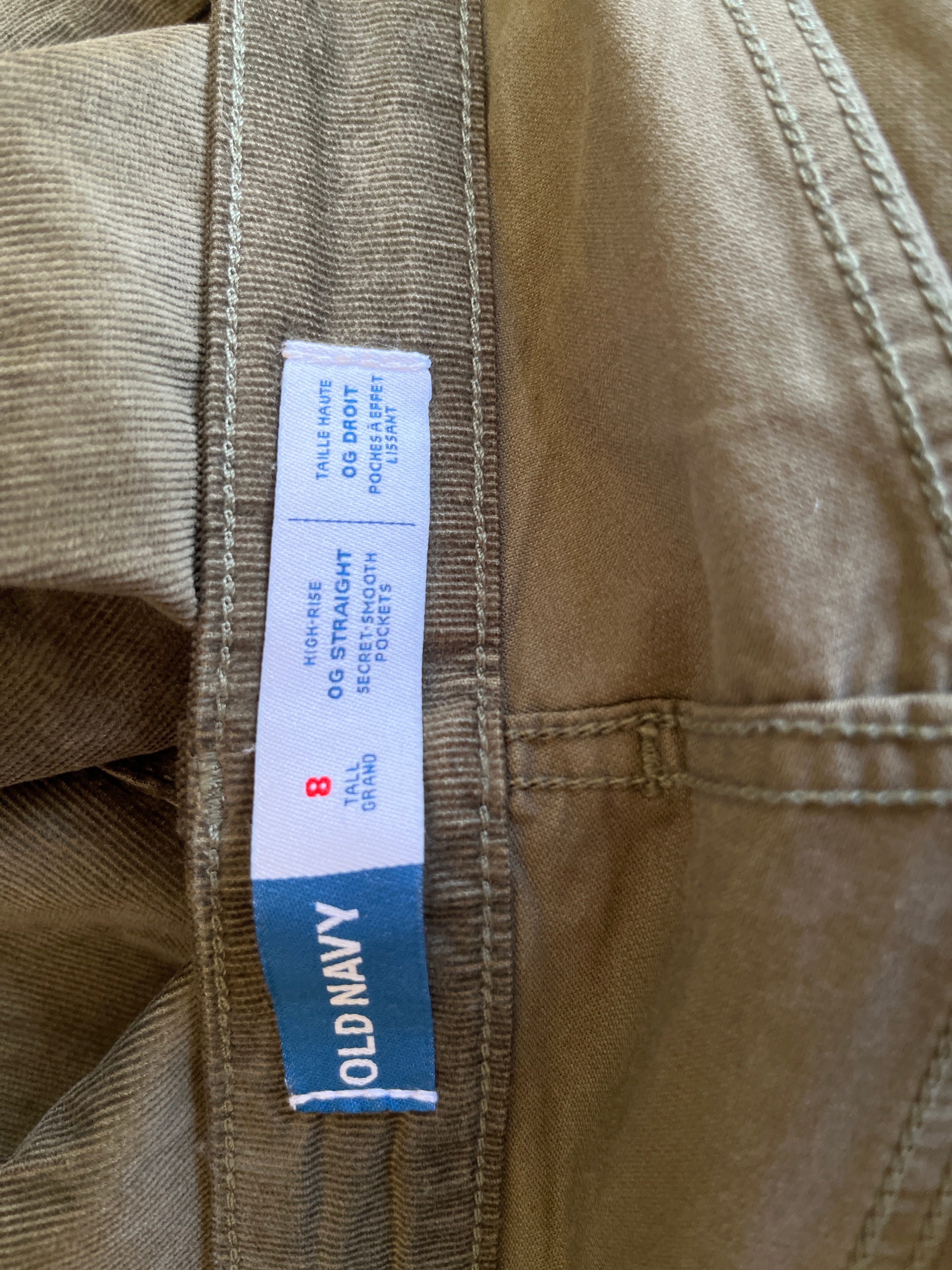Old Navy High-Rise OG Straight Corduroy Pants Size 8 Tall - photo 3