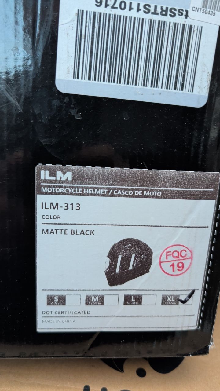New ILM DOT Certified Full-Face Motorcycle Helmet - Matte Black,