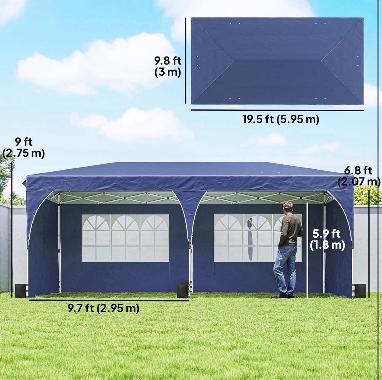 READ: 10x20ft Canopy Tent UPF 50+ Central Lock Instant Outdoor - photo 2