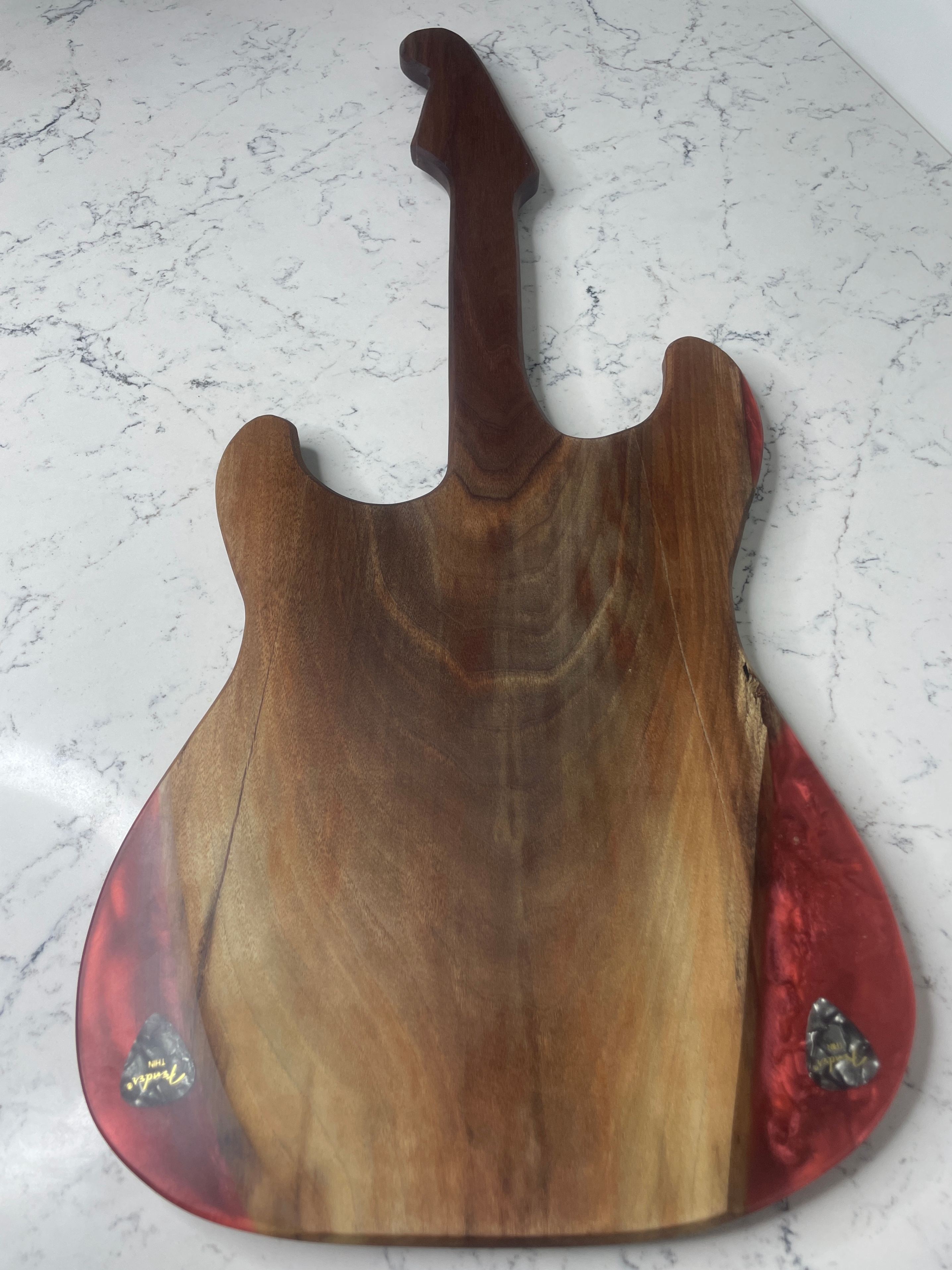 "Guitar"-Erie Board (Fender Charcuterie Board w/ Red Epoxy) - photo 4