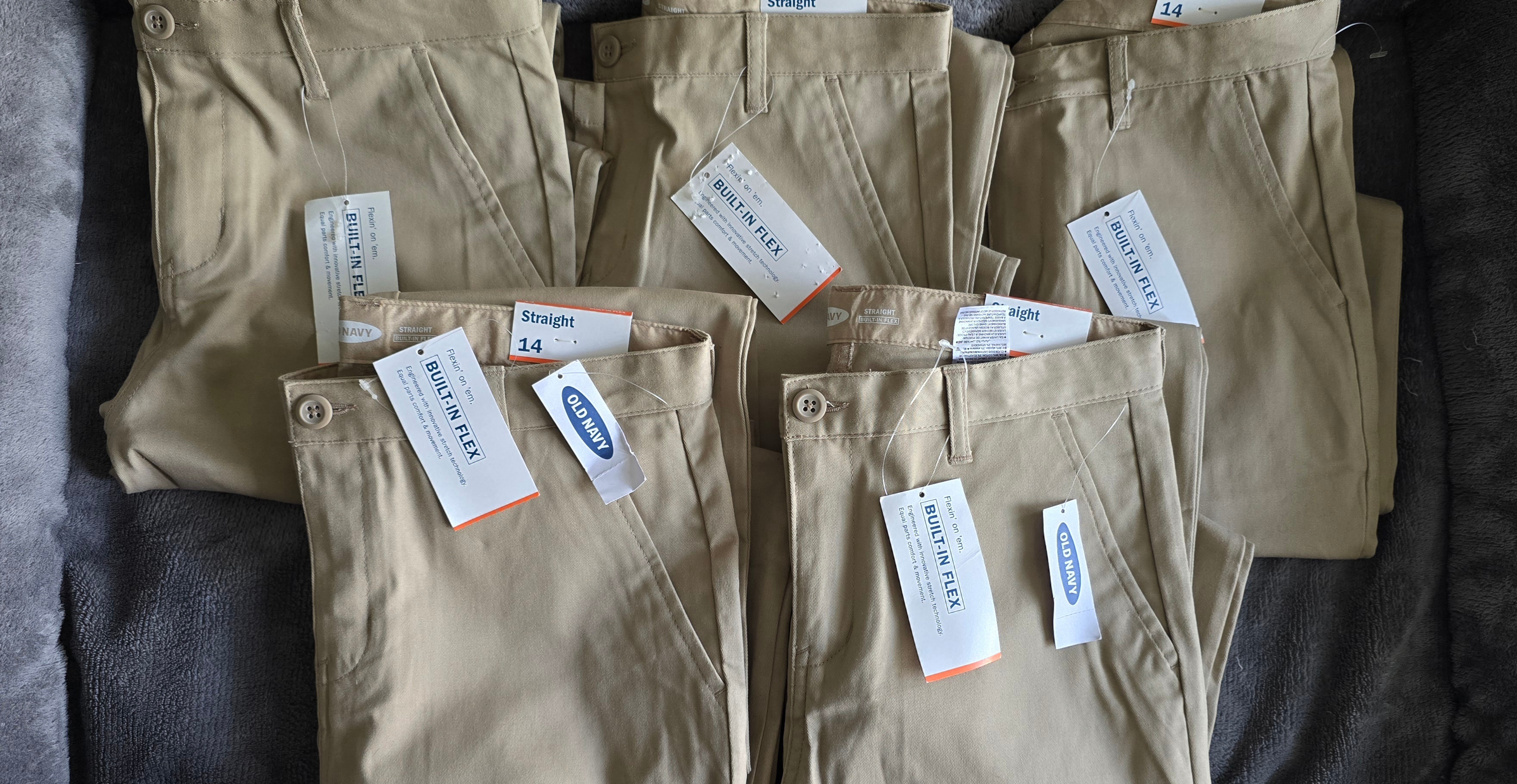 Boys Tan Old Navy Uniform Pants