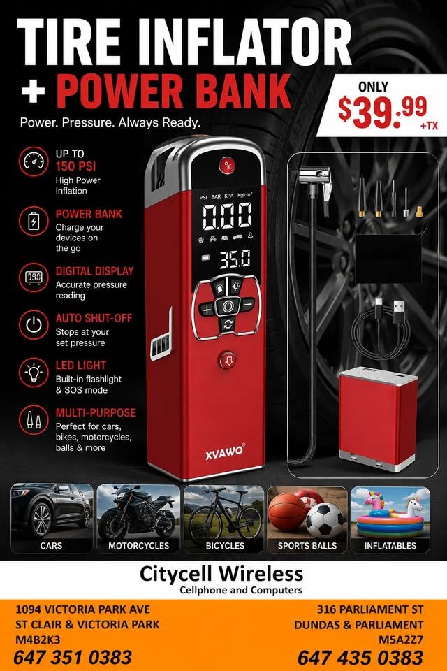 TIRE INFLATOR + POWER BANK