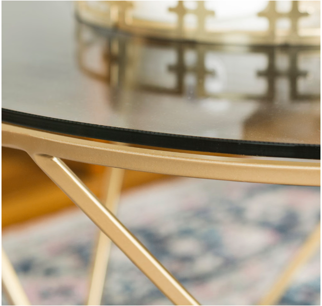 Set of 2 Gold Geometric Coffee Tables - New in box - photo 5