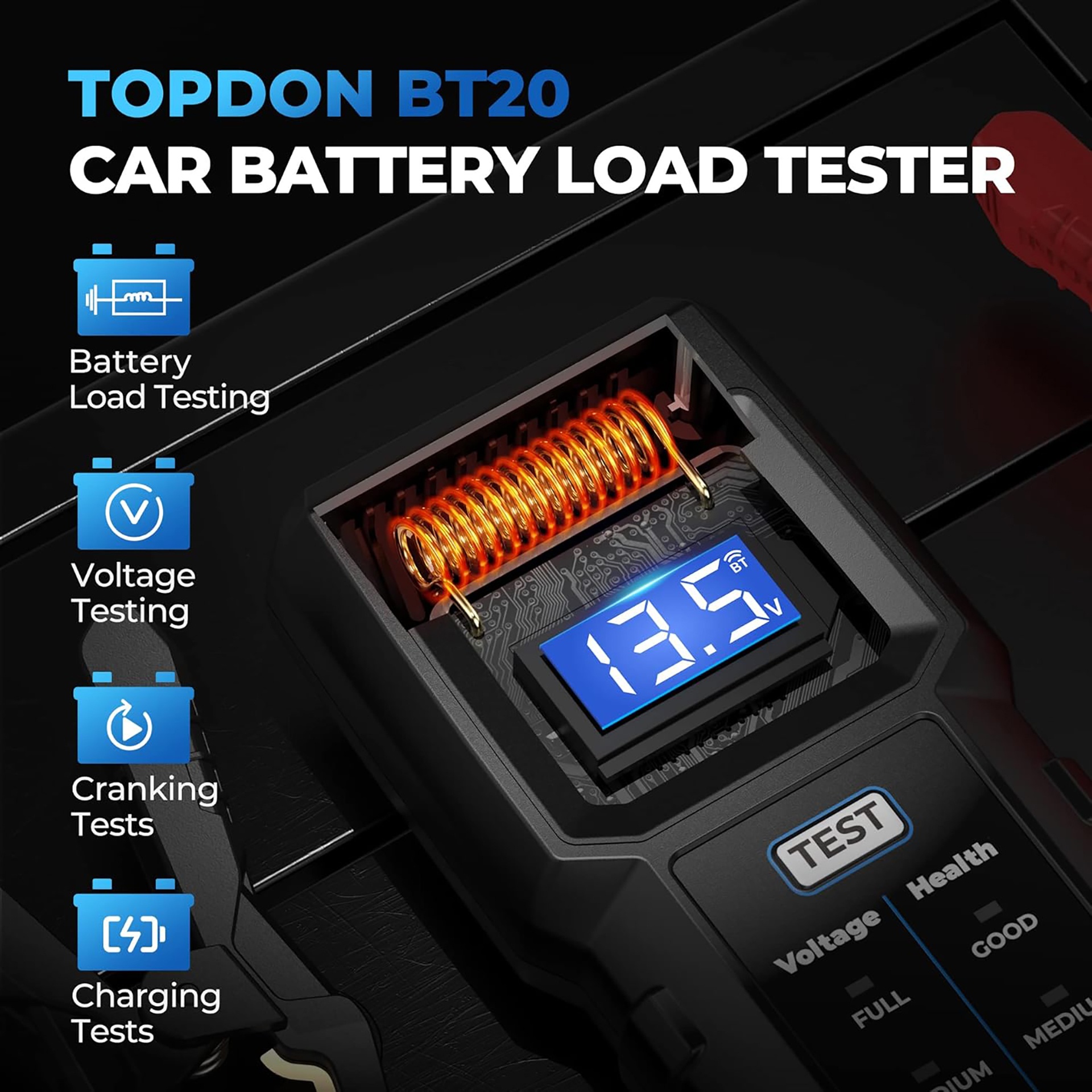 TOPDON BT20 Wireless Car Battery Tester - Used ONCE | Like New! - photo 3