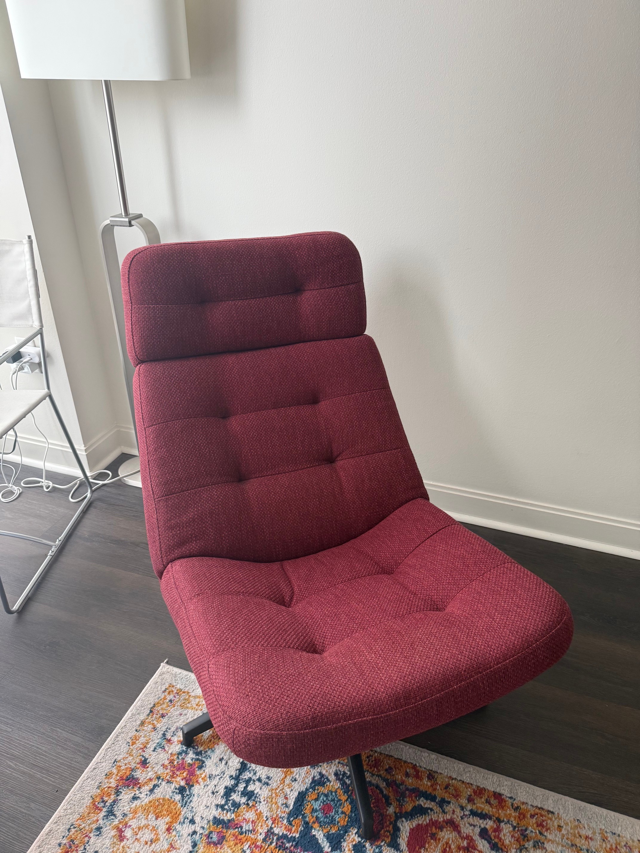 HAVBERG Swivel easy chair, Lejde red-brown