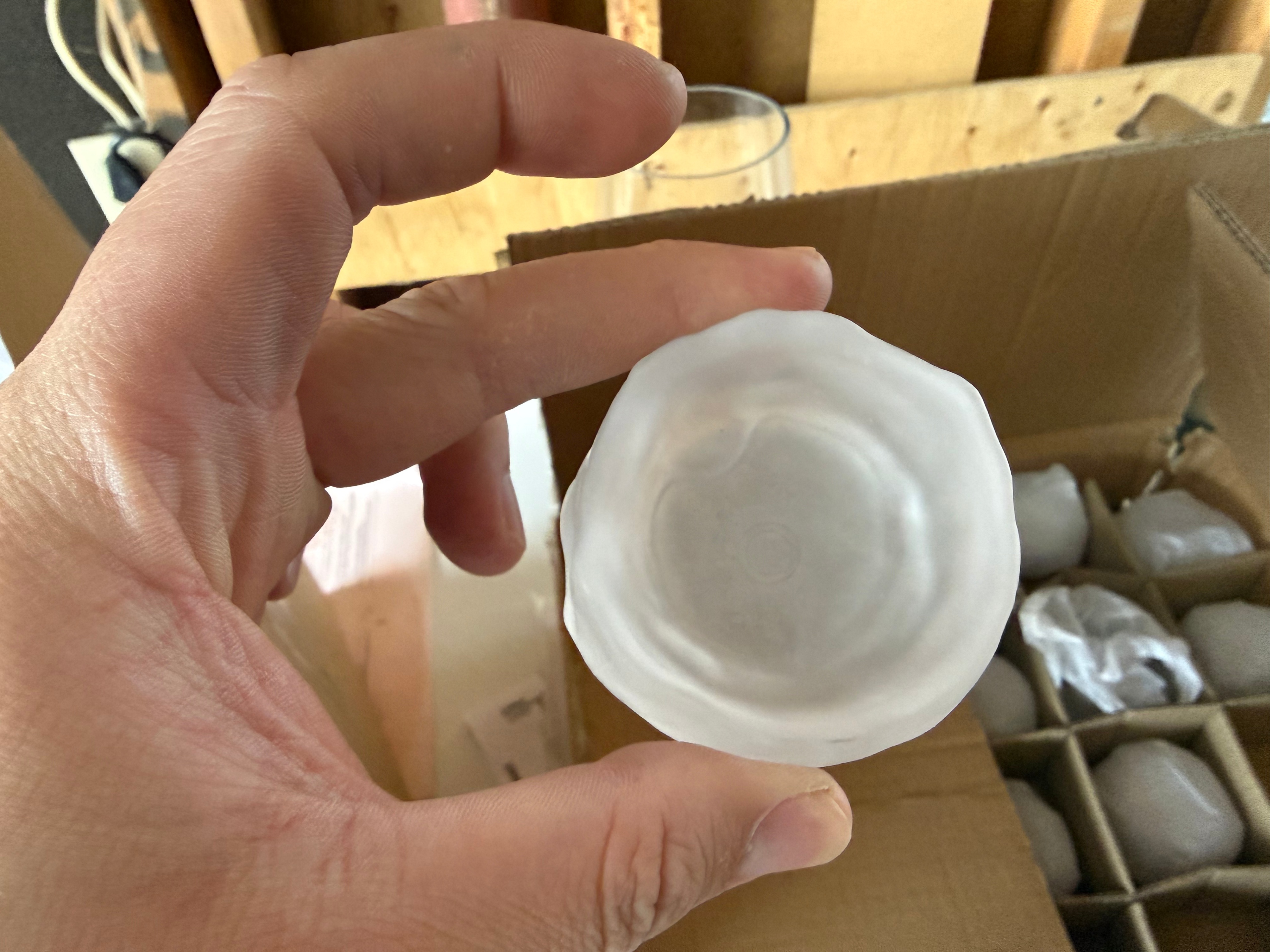 96 Pcs Frosted Glass Tea Cups Set Bulk - photo 3
