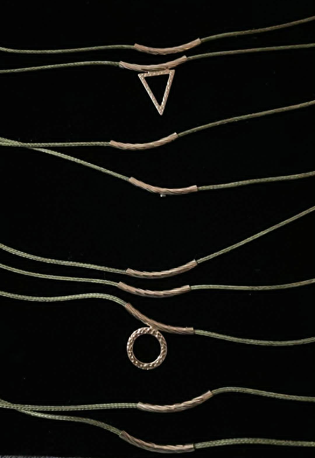 Necklace Multi Layers Green and Gold - 16 Inches - photo 2
