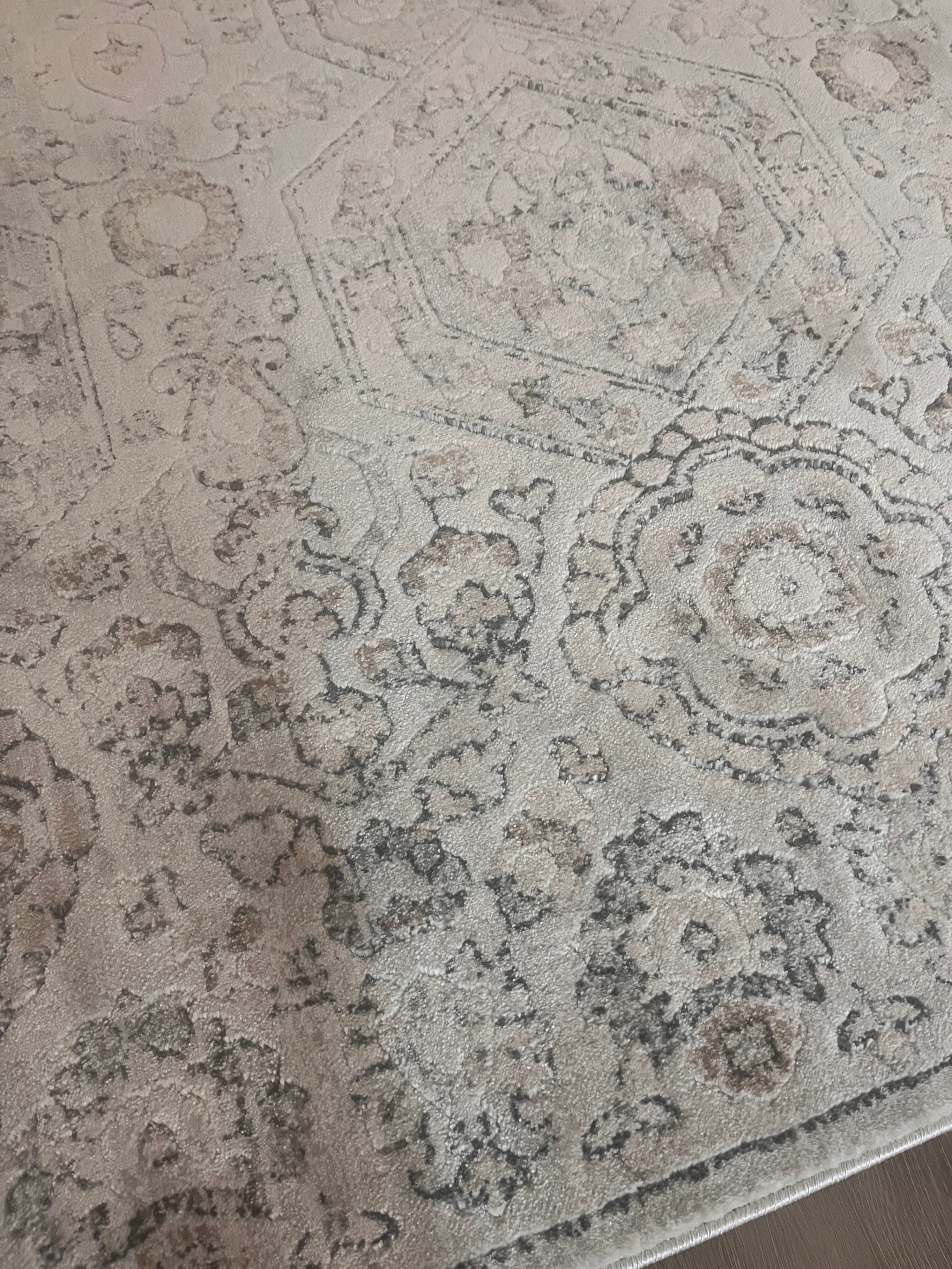 XL Beige & Ivory Contemporary, Stain Resistant Rug - photo 2