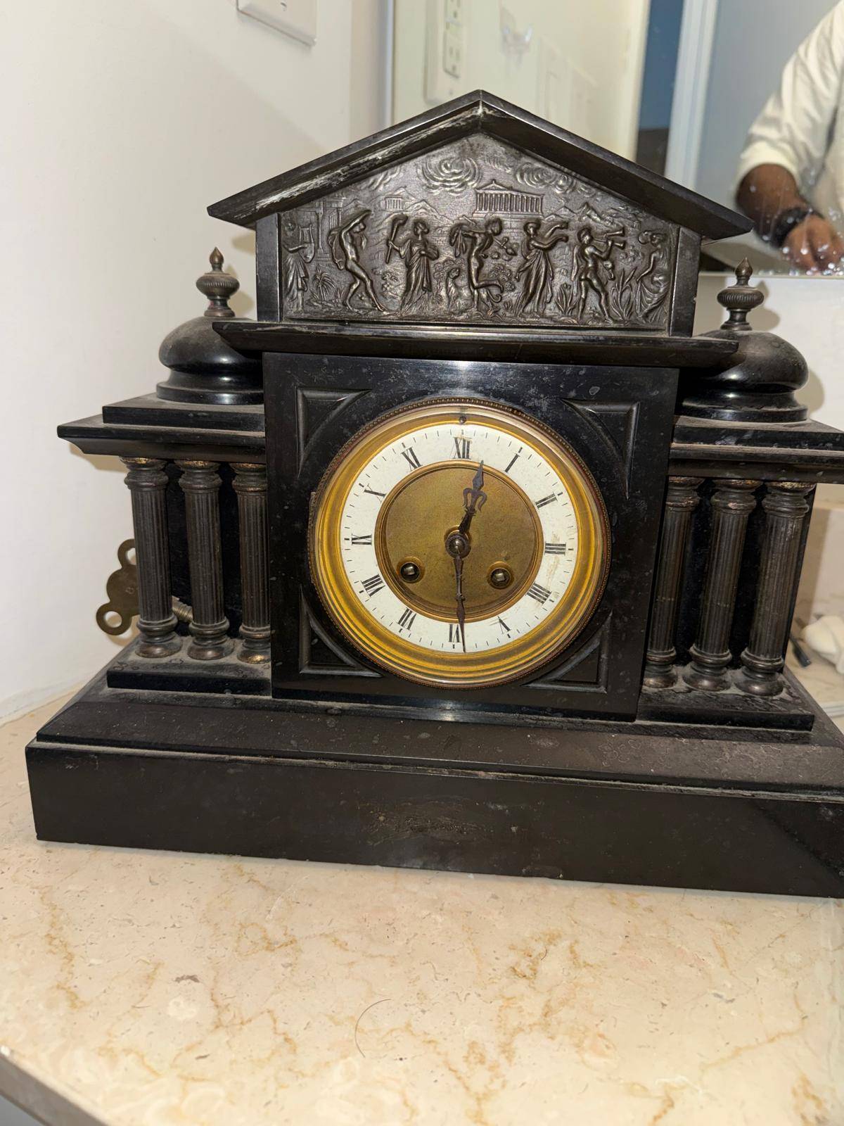 Rare Antique Mantel Clock Luxury Victorian Decor