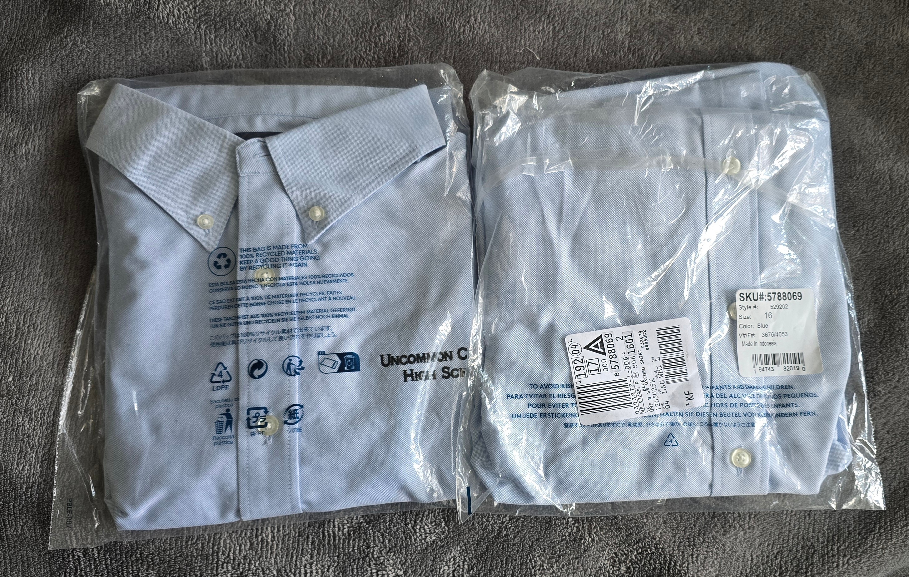 Boys "Long Sleeve" Uniform Shirt