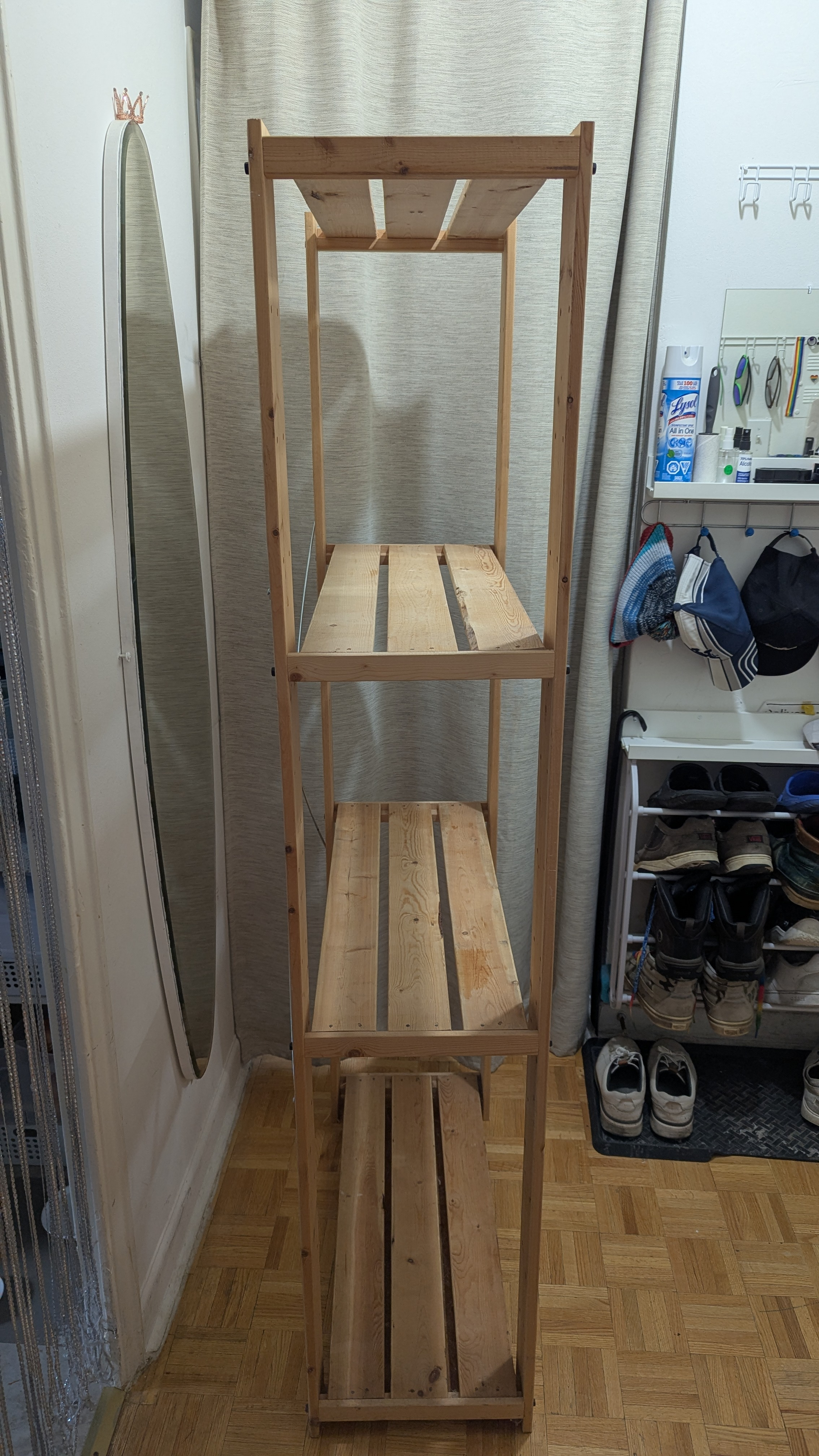 IKEA 69" 4-Tier Storage Rack Solid Wood Pine Shelving Unit Orga