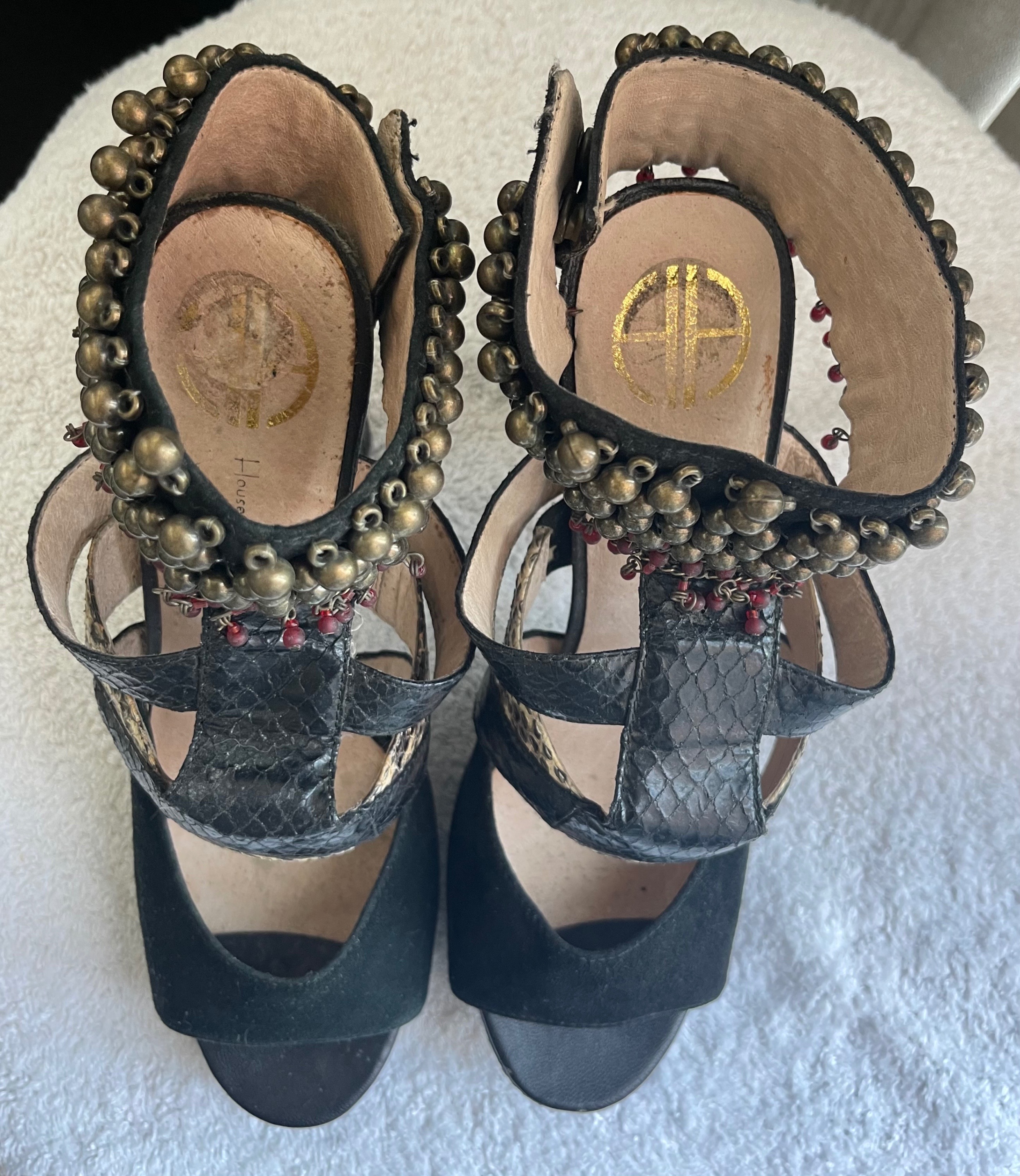 House of Harlow Beaded Snakeskin Heels (Size 8) - photo 4