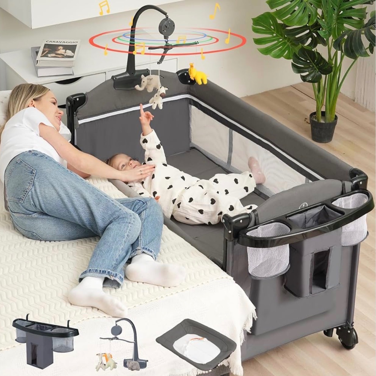 NEW: Bedside Bassinet 5-in-1 Baby Bassinet Bedside Sleeper Pack - photo 4