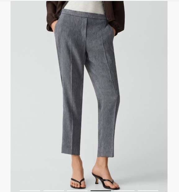 THEORY sz 4 TREECA Stretch LINEN Pants INK BLUE $370 Retail - photo 2