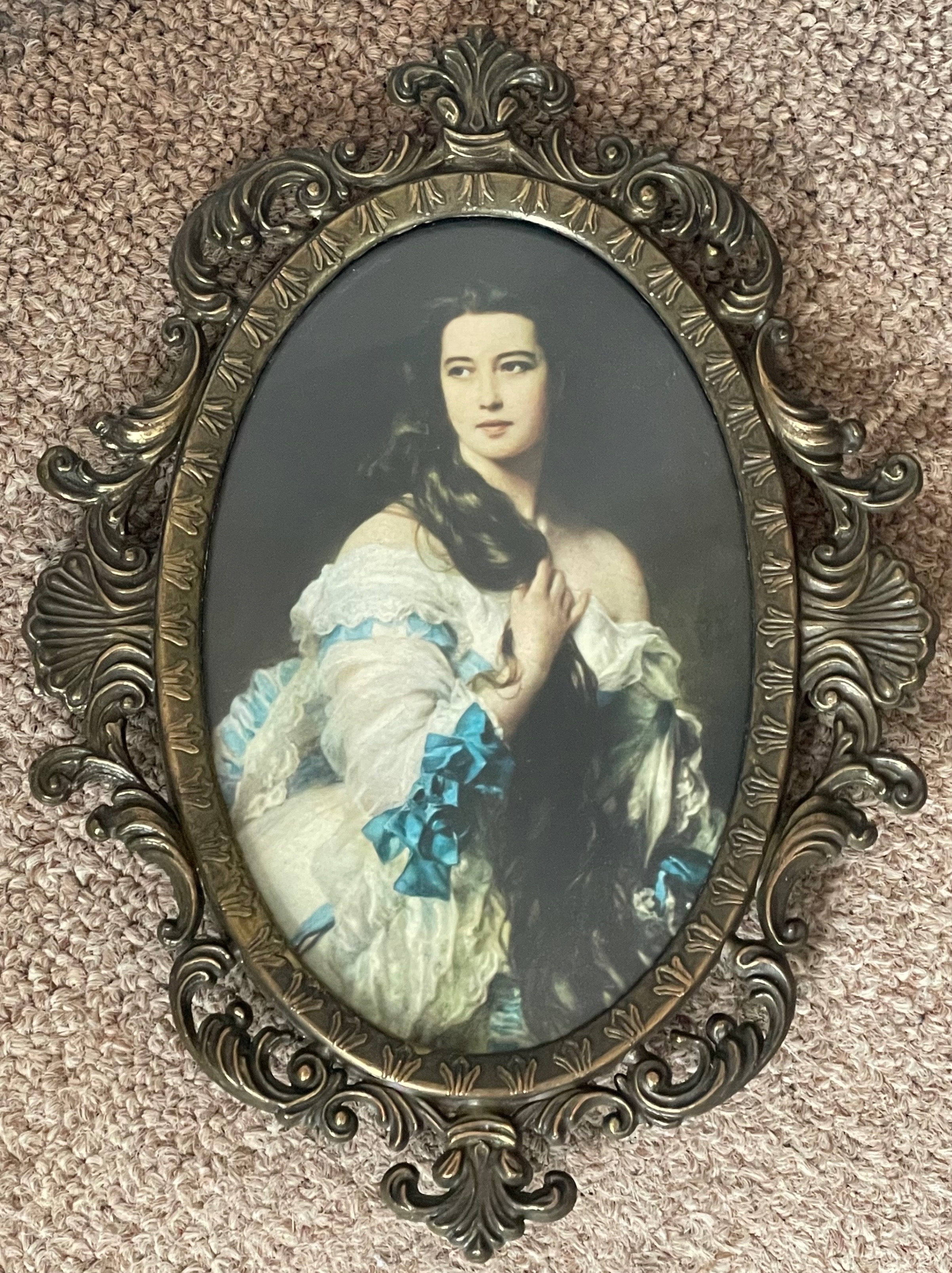 Vintage Italian Brass Portrait - Madame Barbe de Rimsky