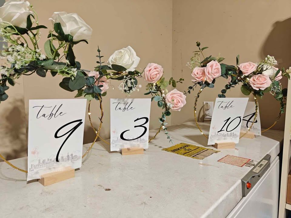 Set of 10 Gold Floral Hoop Wedding Centerpieces - photo 2