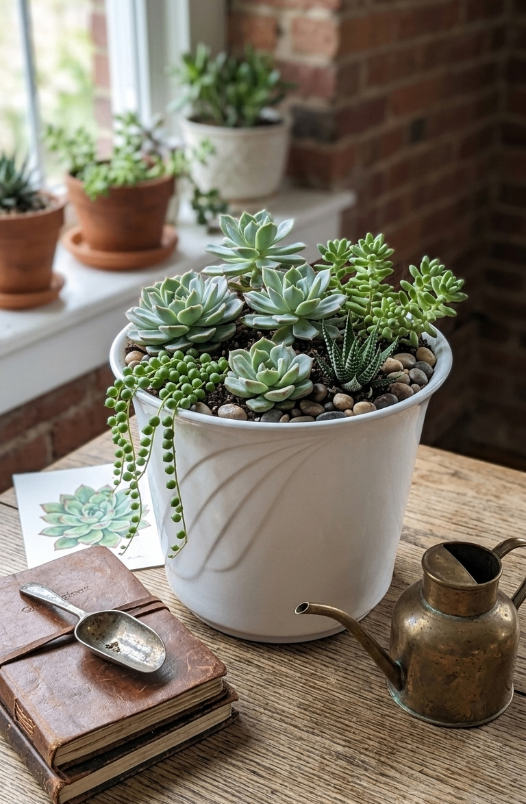 White Succulent Planter Pot