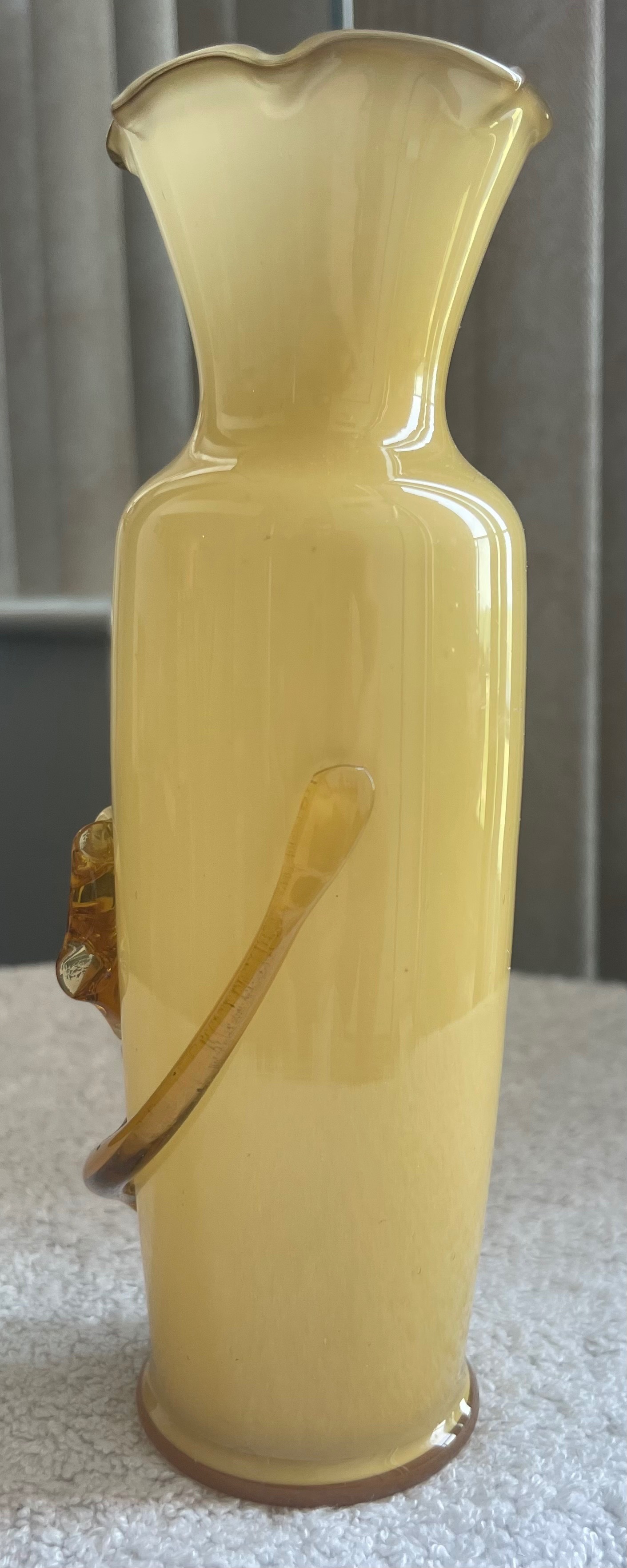 Vintage Mid-Century Amber & Gold Overlay Bud Vase - photo 2