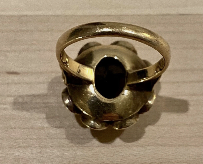 Antique 14K Gold Ring Smokey Topaz - photo 4