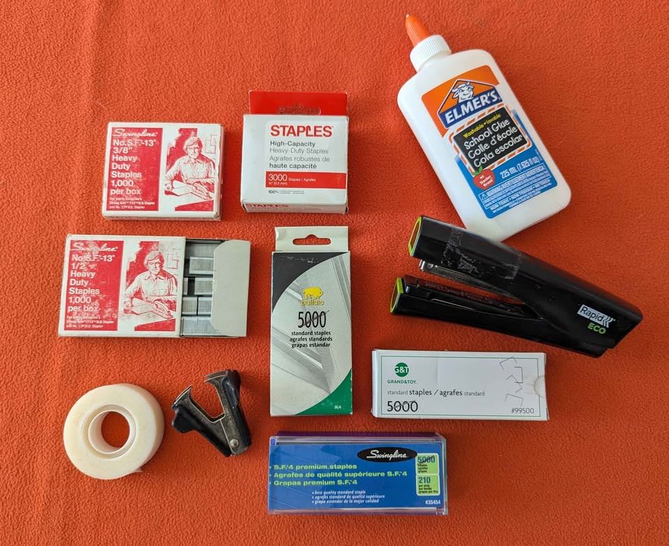 Stapler and staples, plus
