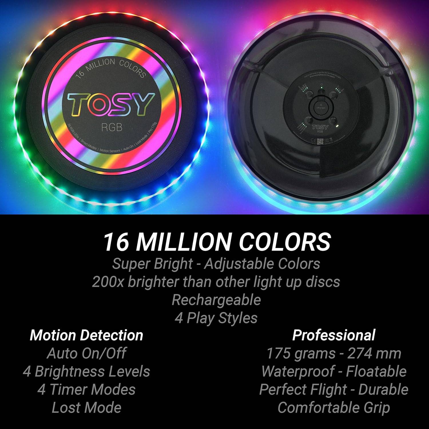 TOSY Flying Disc - Multicolor, Rechargeable, Waterproof - photo 2