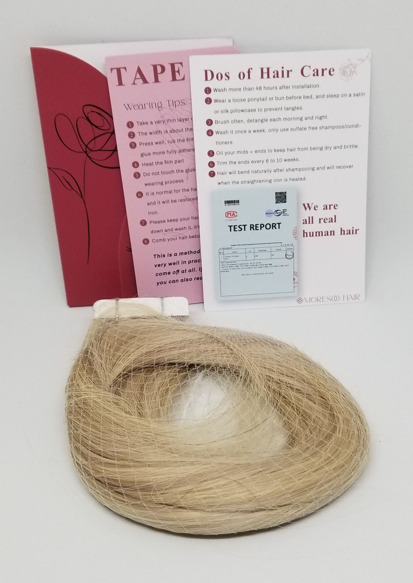 Tape-in Human Hair Extensions Blonde