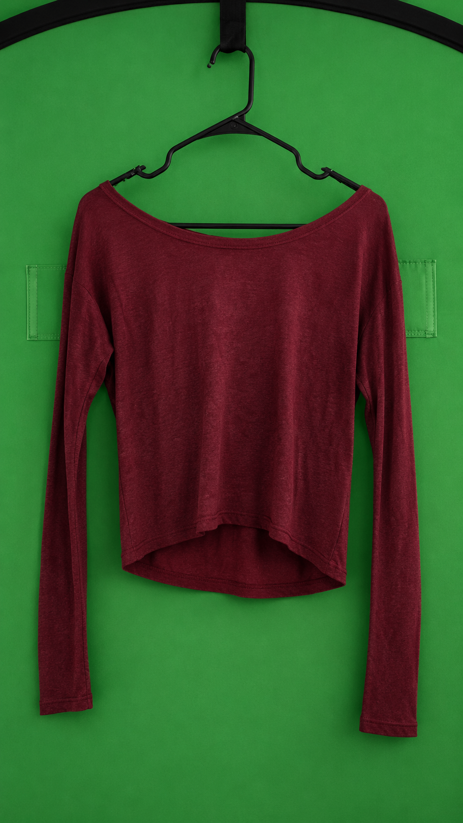 Burgundy Long Sleeve Cropped Top