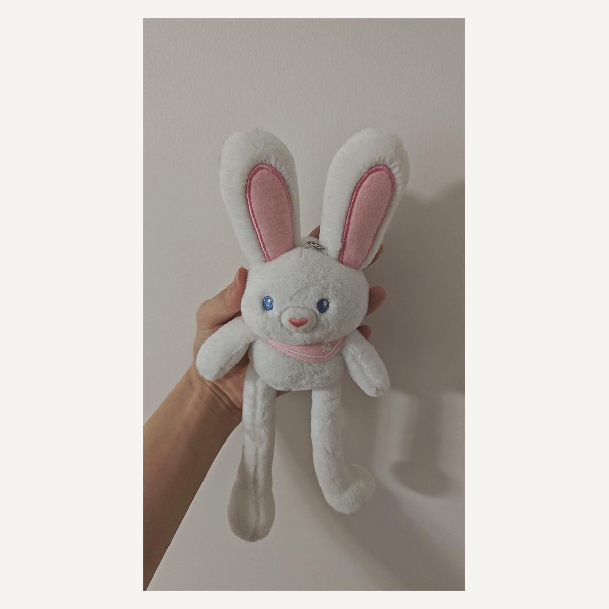 White Bunny Plush Keychain / Bag Charm