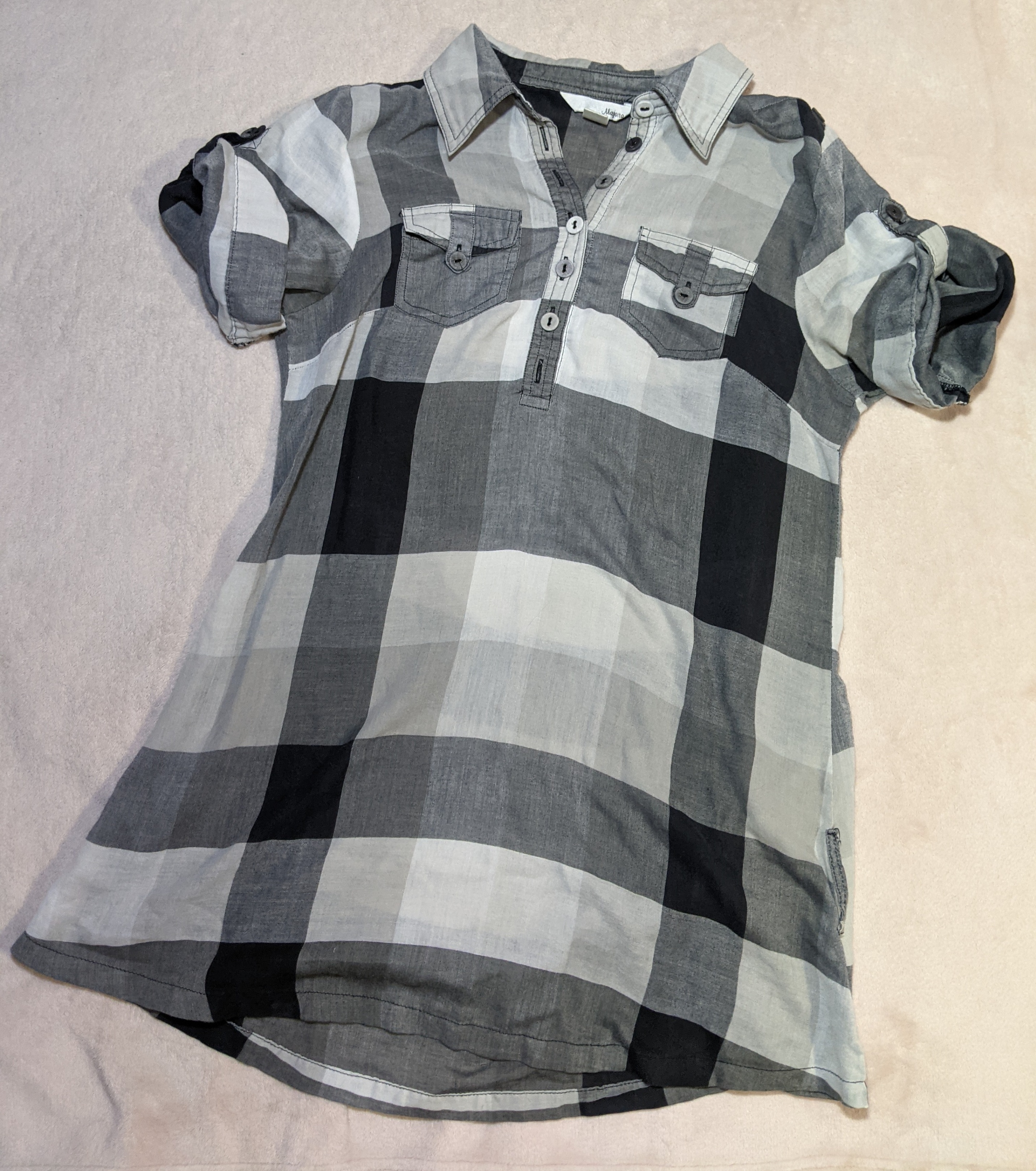 Gray plaid tunic