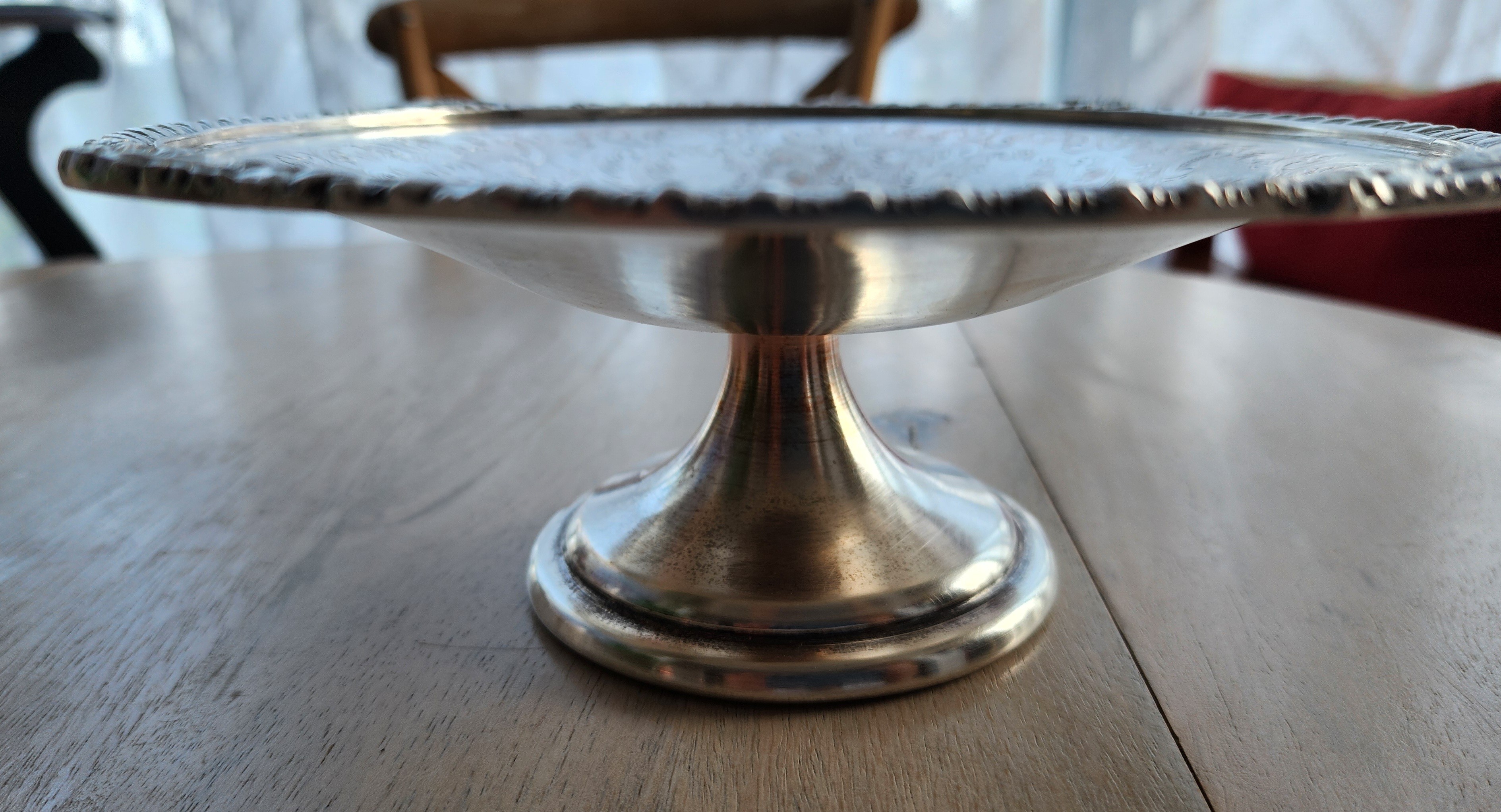 Vintage Silver‑Plated Pedestal Serving Bowl - photo 2