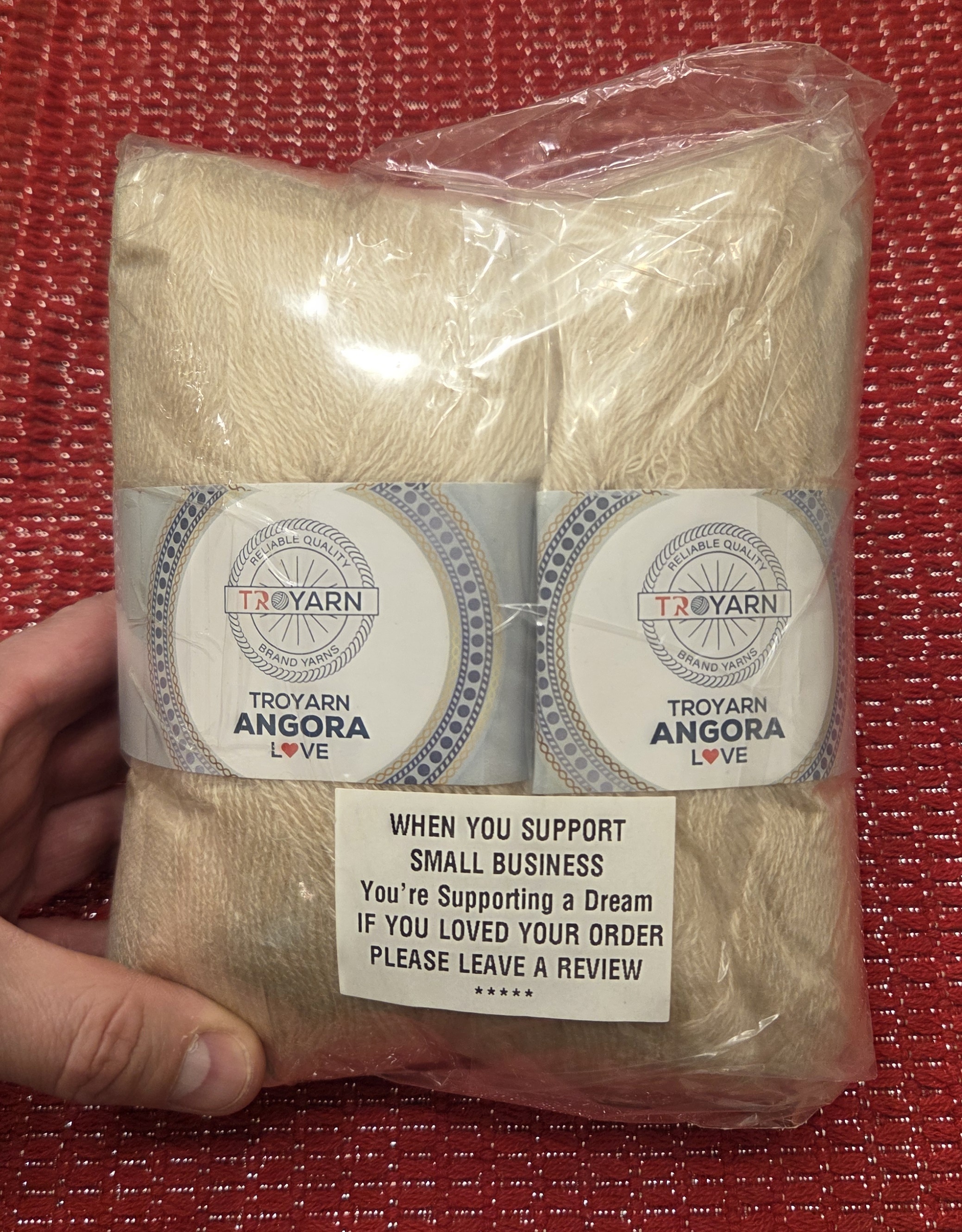 Troyarn Angora Love Yarn - Cream - 2 Skeins