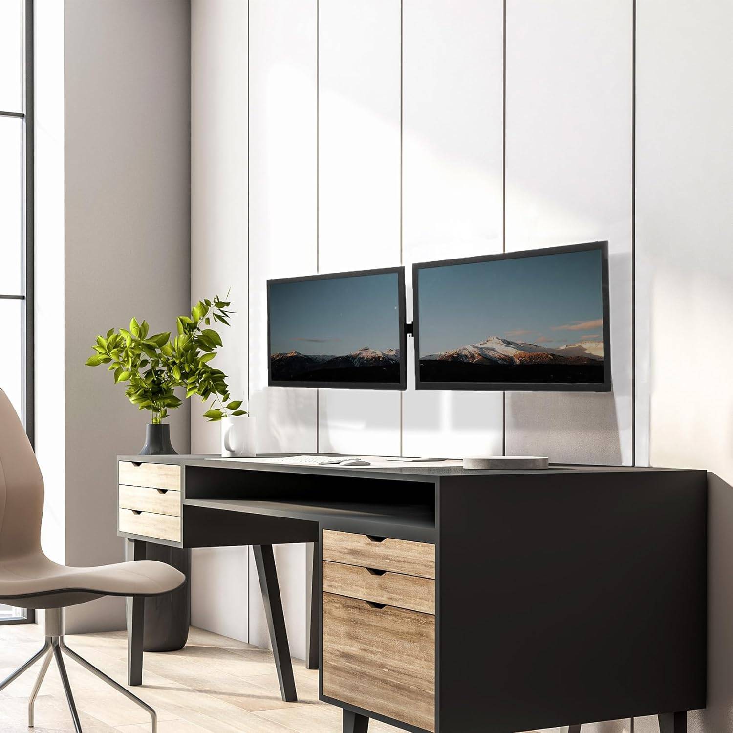 VIVO Premium New Dual 21 to 32 inch LCD LED Monitor Wall Mount