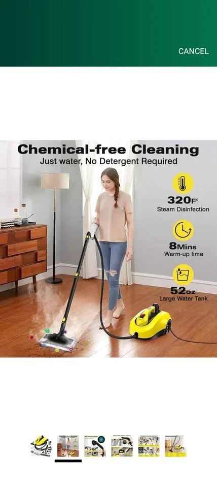 Heavy Duty Canister Steamer with 26 Accessories,
