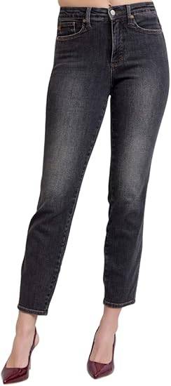 Judy Blue Mid Rise Tummy Control Black Slim Jeans - Size 7/28 - photo 2
