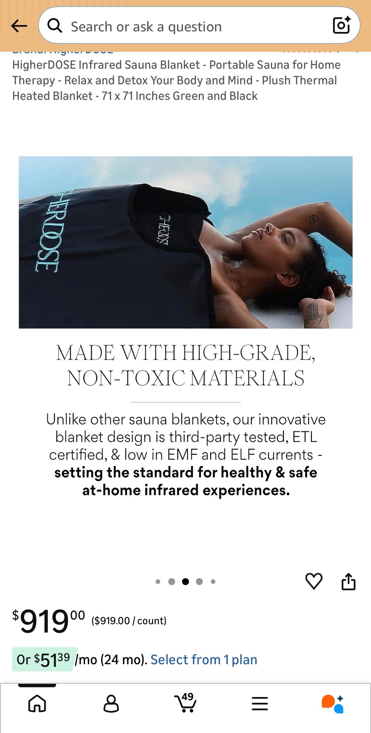 NEW: Infrared Sauna Blanket Portable 71"x71" Thermal Heated blk - photo 2