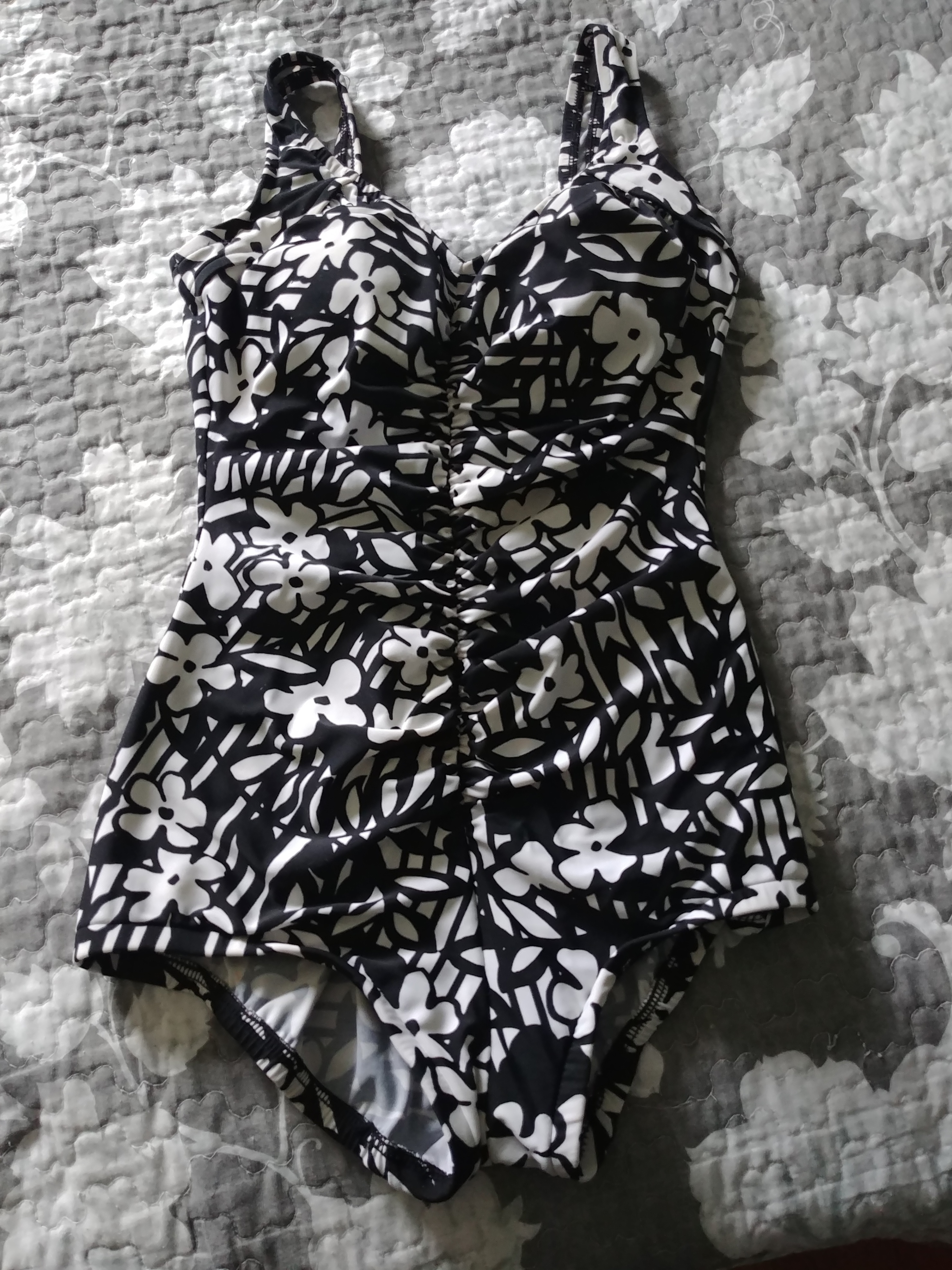 Black & White One Piece Bathing Suit, S-M, Like New
