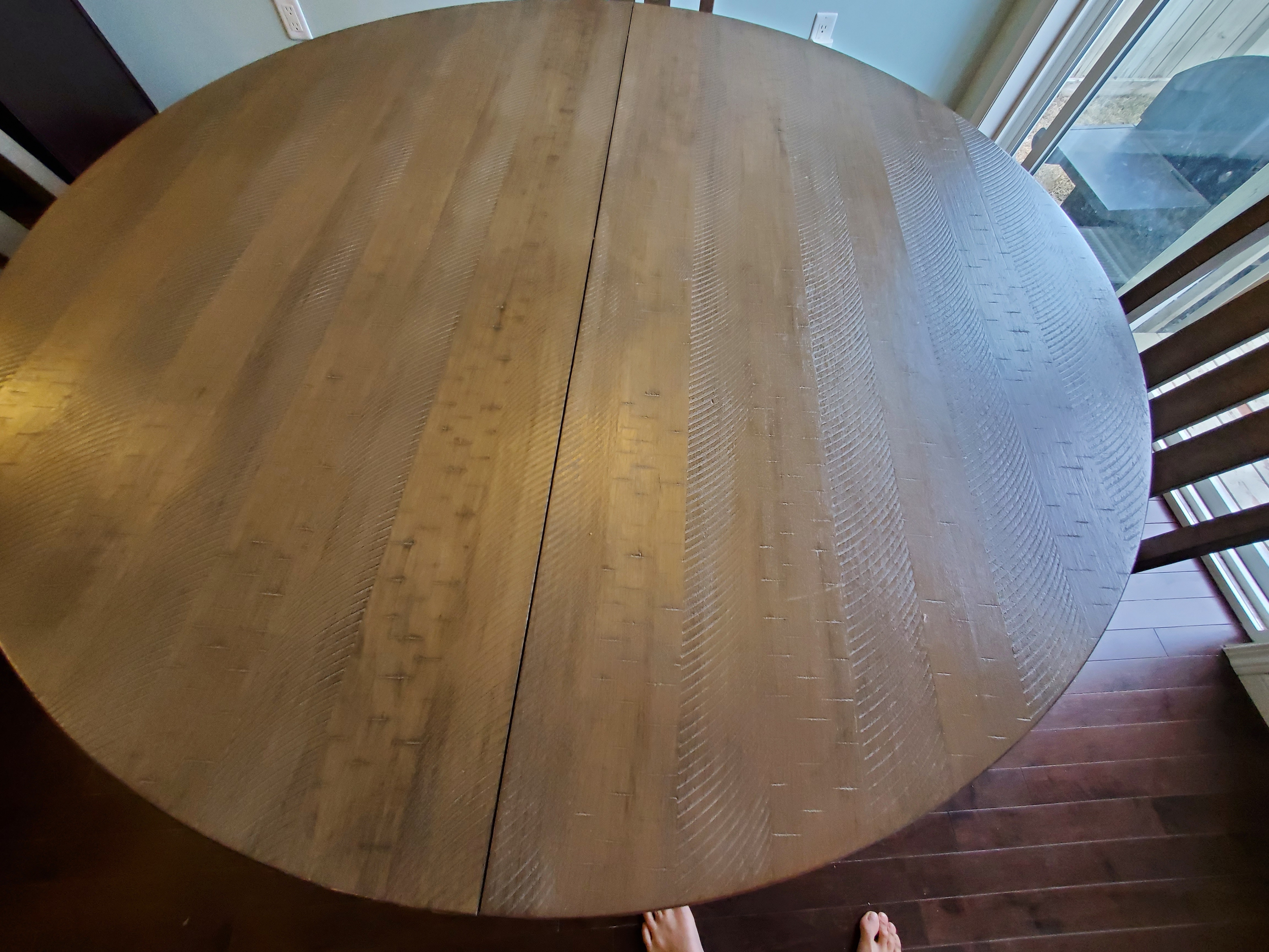 5pc Dining set with Table (Trestle Base), Leaf & 4 Chairs - photo 5