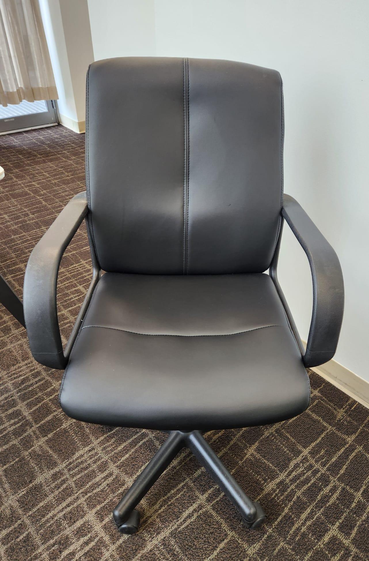 Black Faux Leather Office Chair