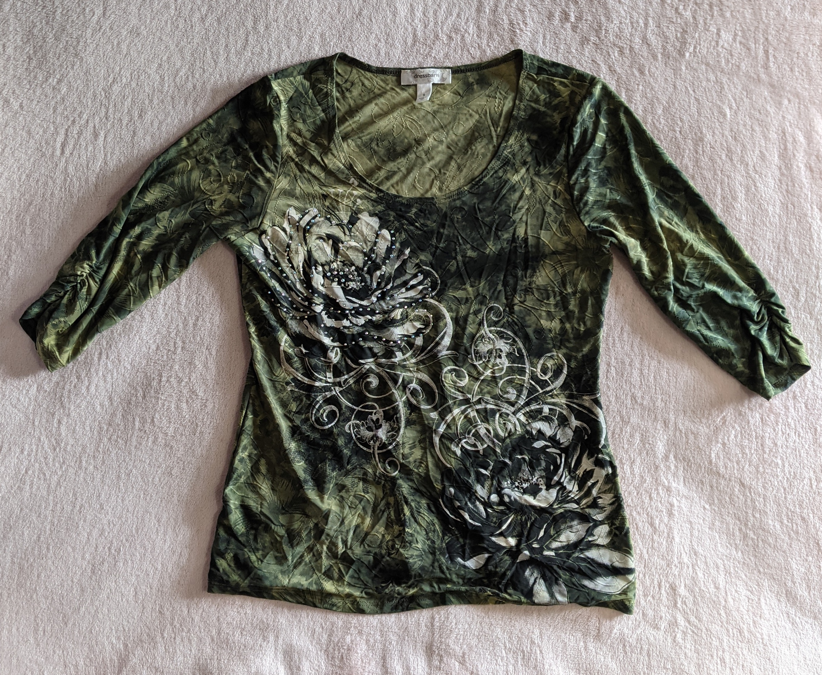 Green flower design top