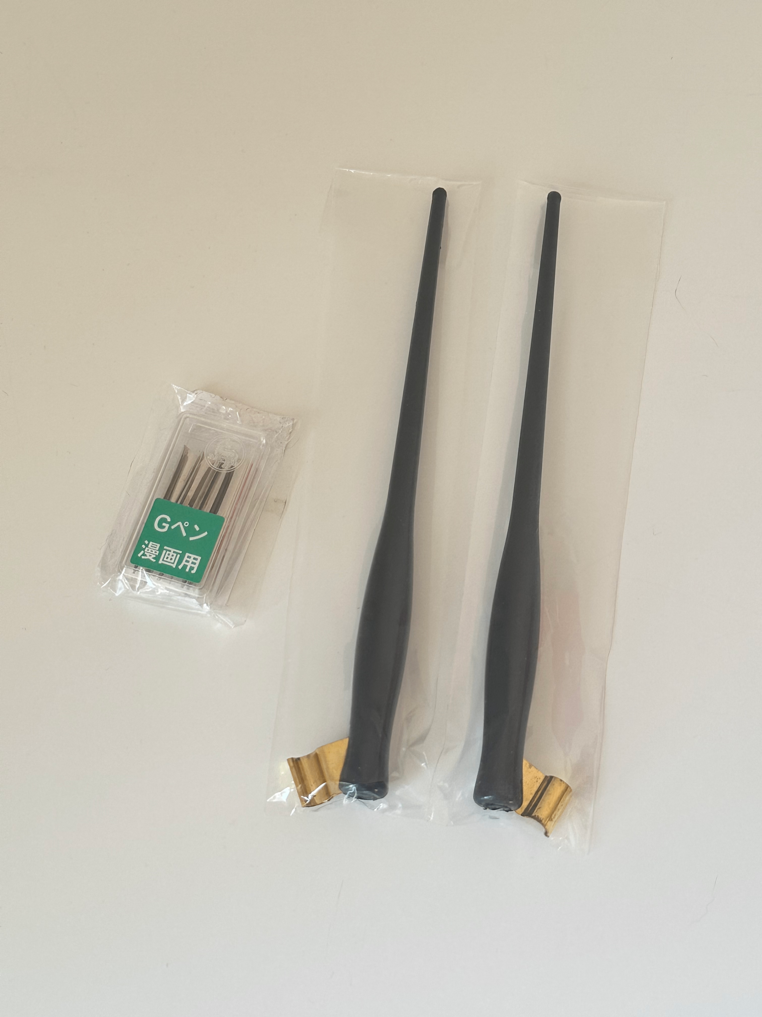 Calligraphy pen holder, nib, and ink