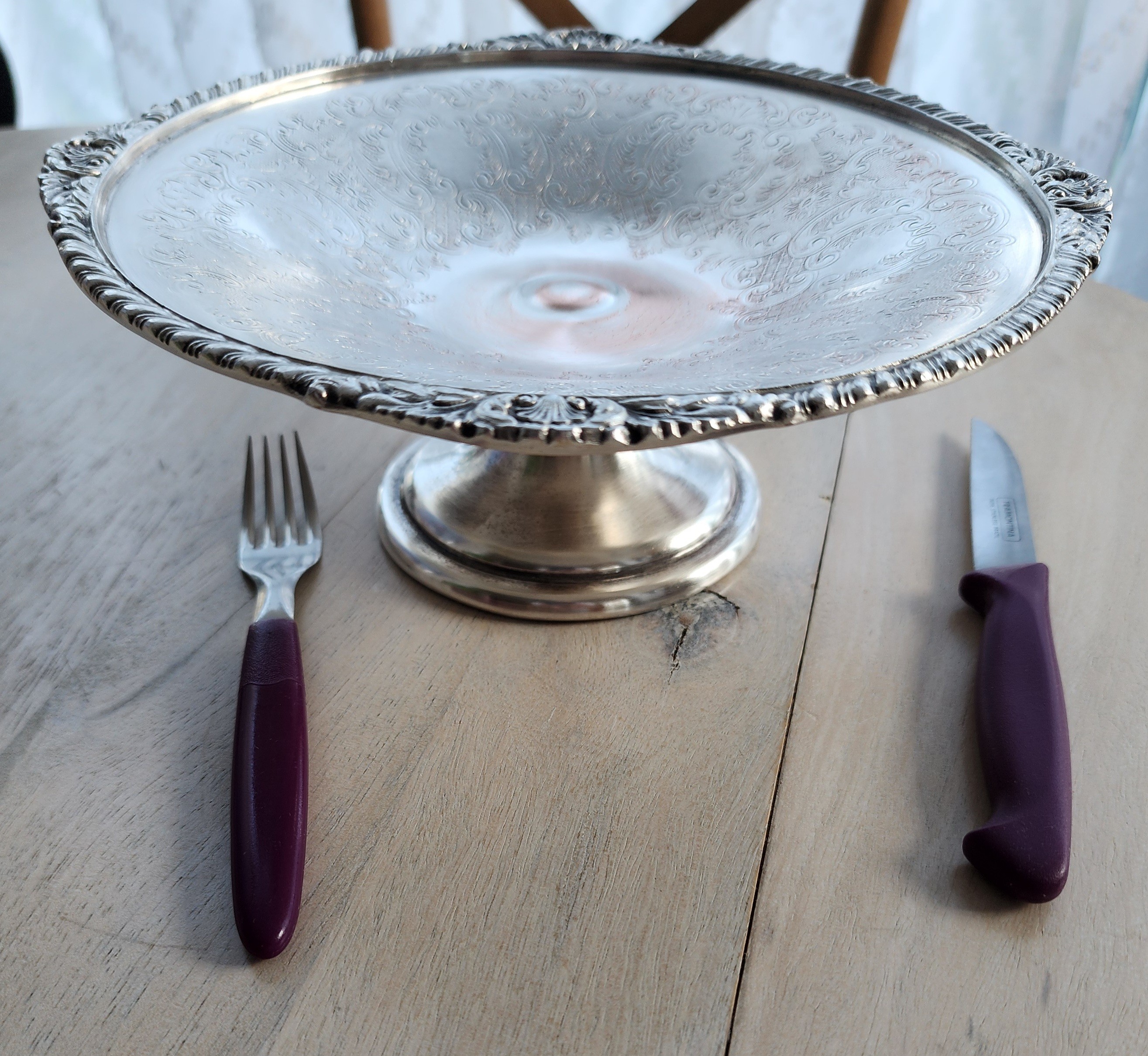 Vintage Silver‑Plated Pedestal Serving Bowl - photo 4