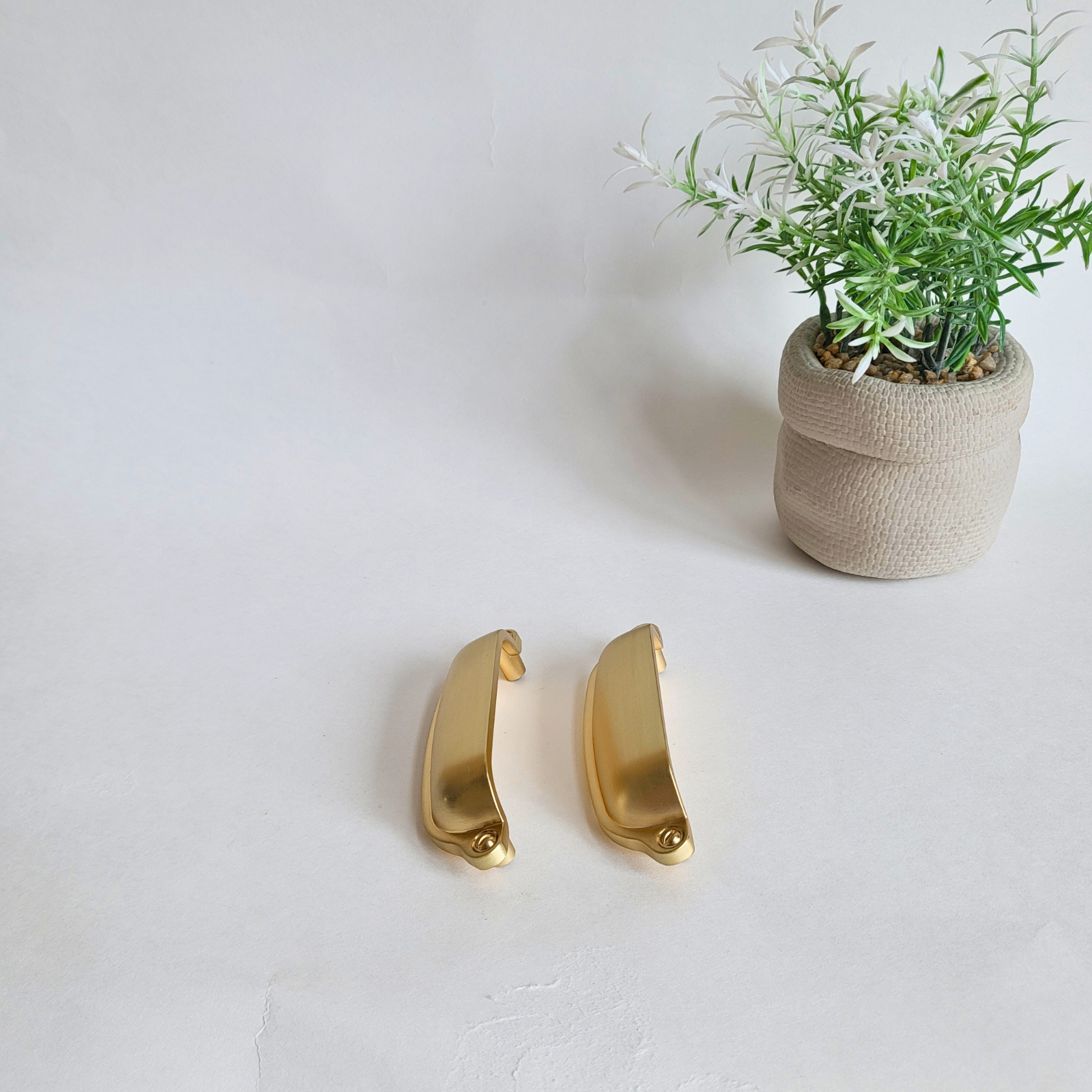 Like New - 2 Brushed Brass Cup Cabinet Handles - South Ajax - photo 3